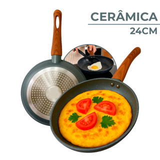 Frigideira Antiaderente Cerâmica Espessura 4mm Não Gruda Indução Ovos Frita Sem Óleo em Oferta na Shopee