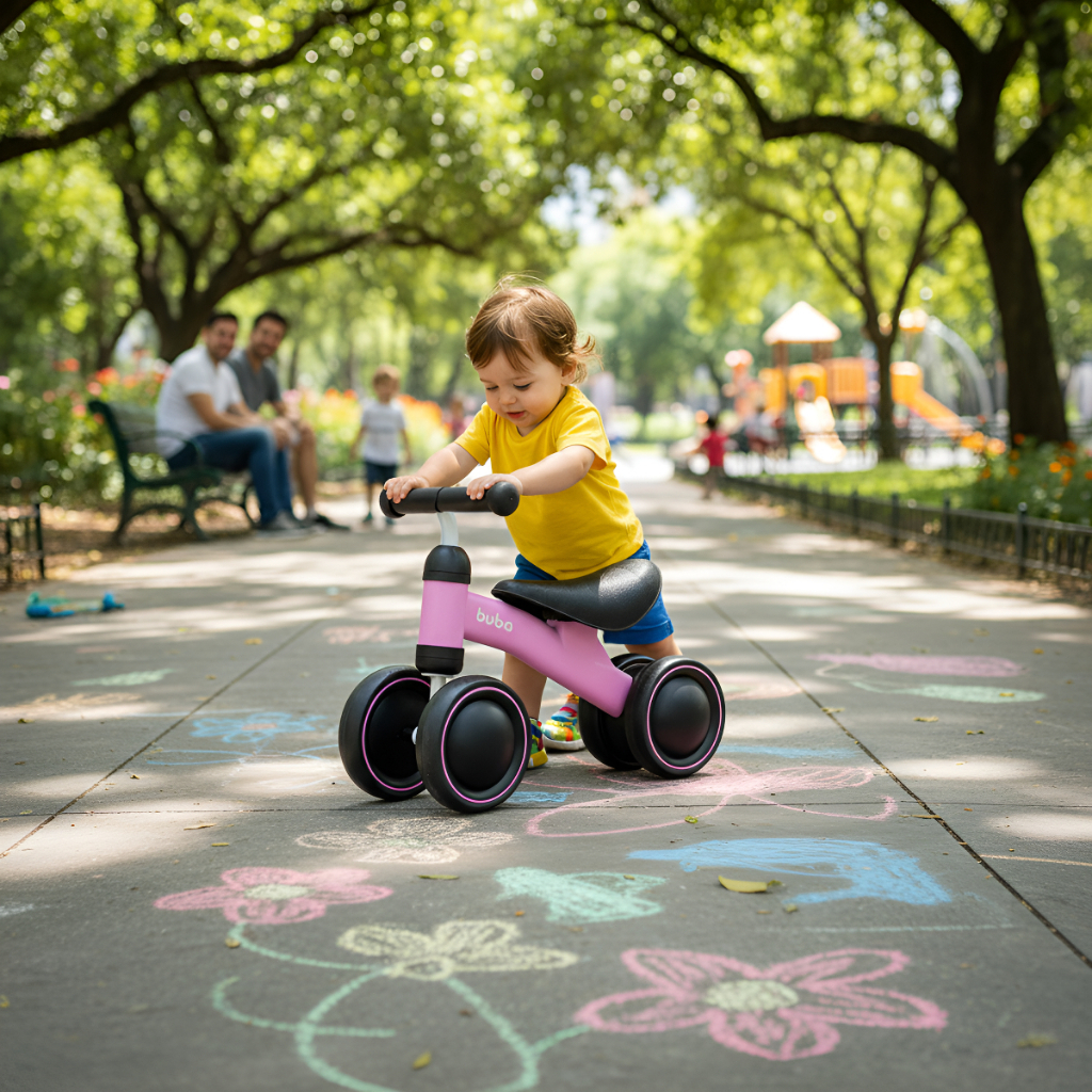 Bicicleta de Equilíbrio Buba Infantil 4 Rodas Sem Pedal