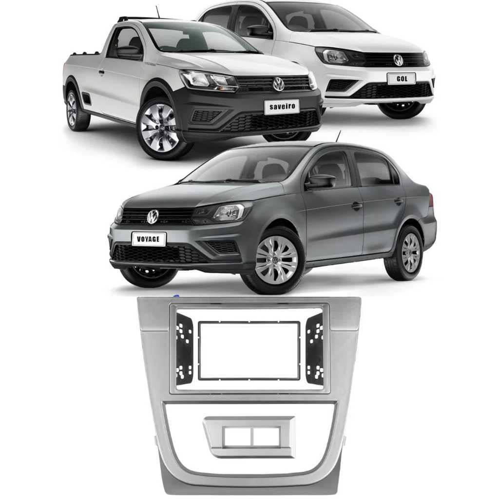 Moldura De Painel Central Multimidia Mp5 2 Din Gol G5 Prata em Oferta na Shopee