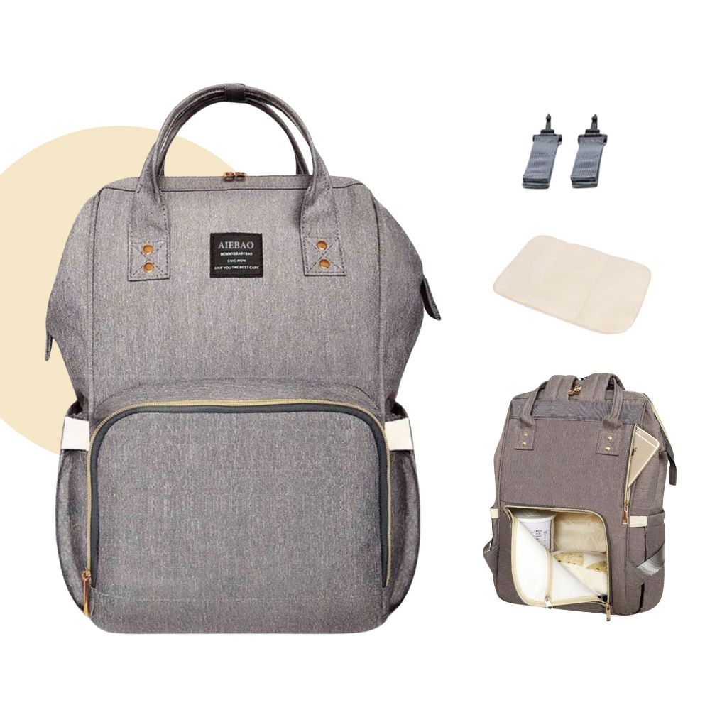 Bolsa Mochila Maternidade Bebê Impermeável Térmica Multifuncional Passeio Oxford 600D Aiebao