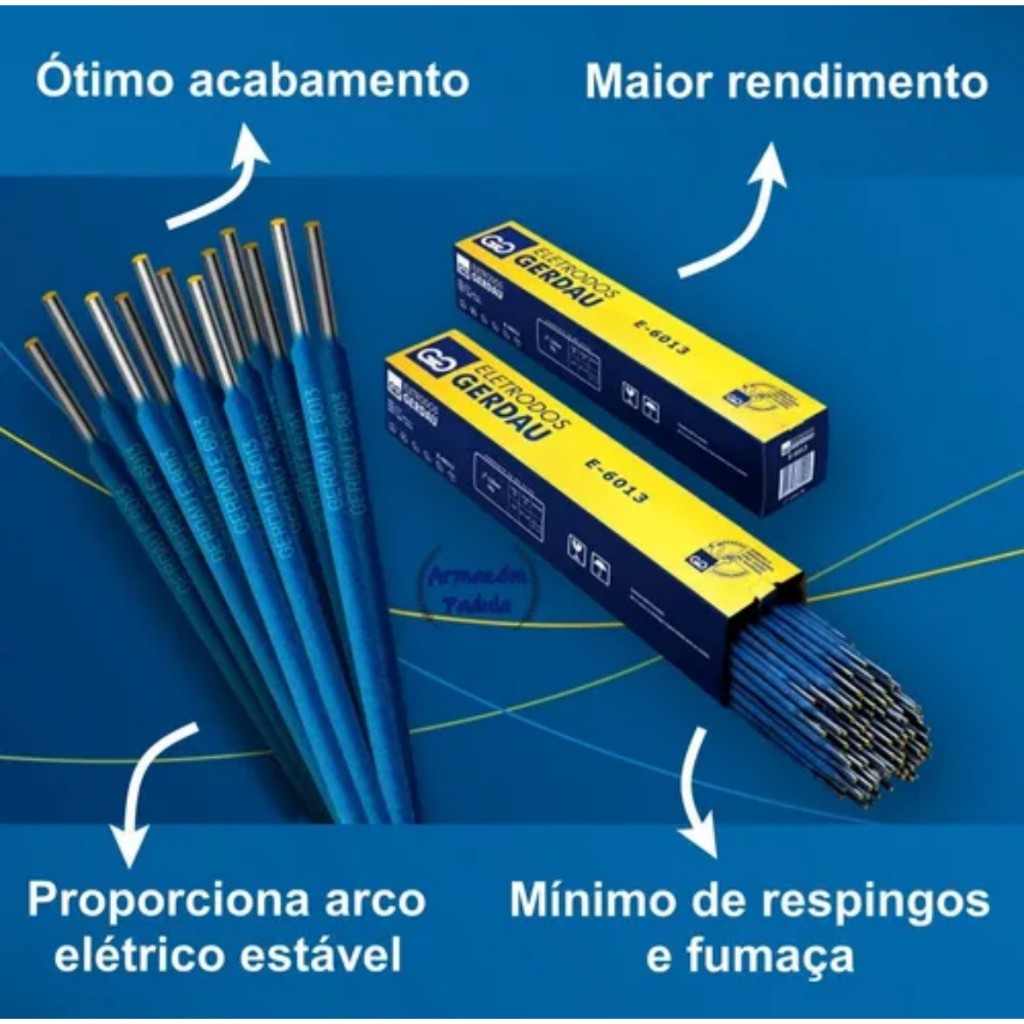 Eletrodo Gerdau Azul 6013 2,50mm Original Gerdau Solda 2 KG