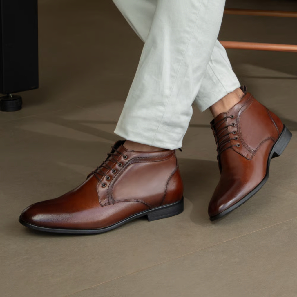 Bota Couro Legítimo Masculina Botinha Confortável e Estilosa Casual para o Dia a Dia Ankleboot
