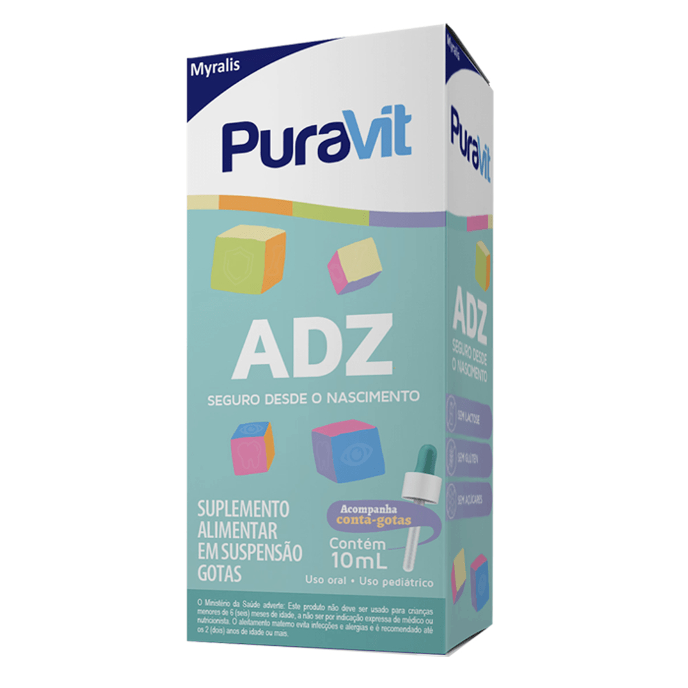Puravit ADZ Gotas 10ml - Vitamina A+D+Zinco para Bebês em Oferta na Shopee