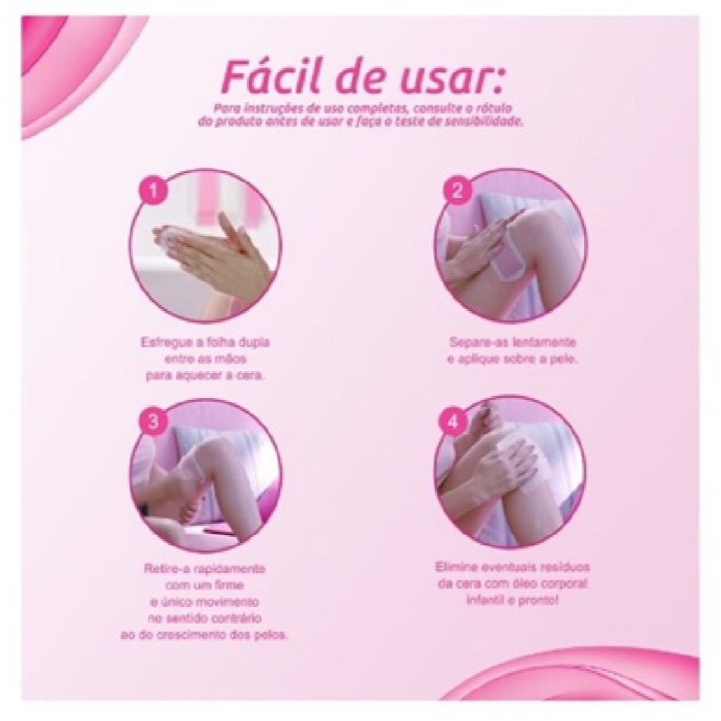 Detalhes do 03 Caixas Folhas para Depilação Corporal Veet Easy-Gelwax Peles Delicadas 12 Unidades (cada)