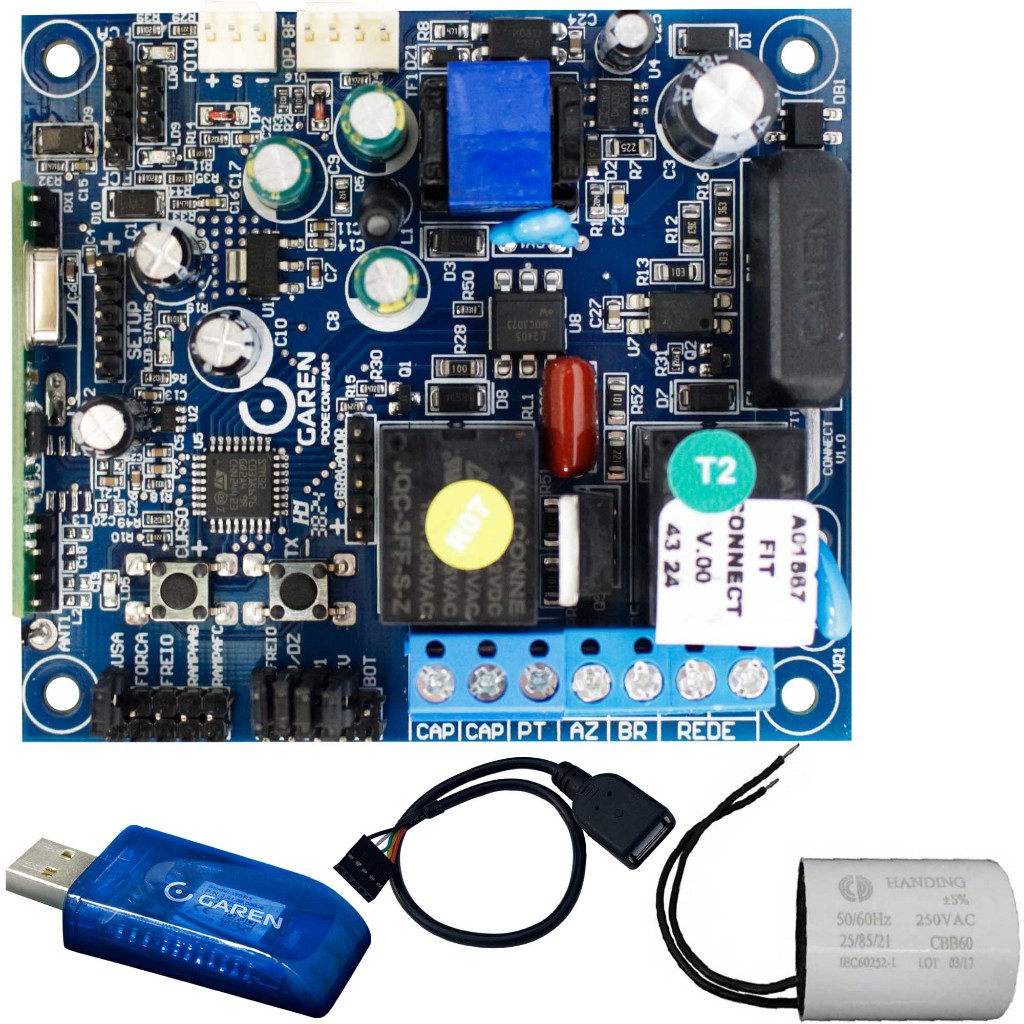 Placa Central Fit Connect Motor Portão Setup Wifi App Capacitor Garen em Oferta na Shopee