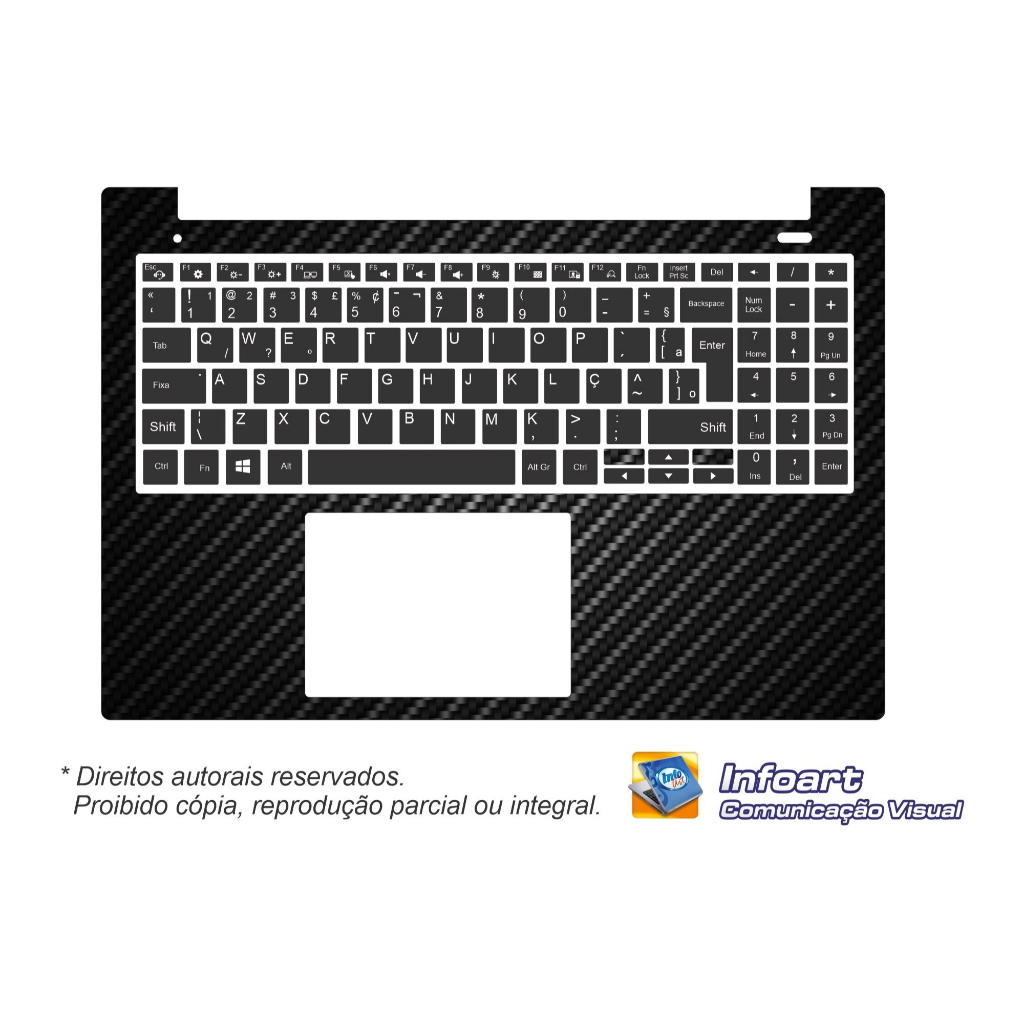 Adesivo Skin Proteção para Notebook DELL "Todos os modelos e tamanhos" - SOMENTE INTERNO(Moldura do teclado e touch)