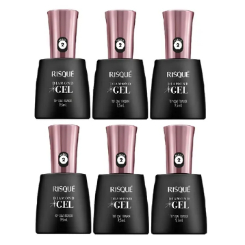 Risque Diamond Gel Top Coat Fixador 9,5ml Kit 6un em Oferta na Shopee