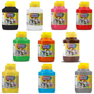 Kit Tinta Guache Acrilex 250ml - Monte Seu Kit com Cores vermelho Preta Marrom Verde Branca Laranja Rosa Azul em Oferta na Shopee