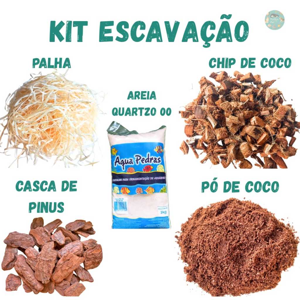 kit enriquecimento ambiental roedores, ideal para escavação hamster, gerbil, twister. em Oferta na Shopee