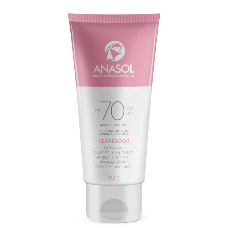 Anasol Creme Facial Protetor Solar FPS70 Clareador Antissinais 60g