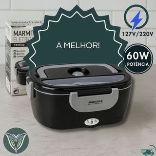Marmita Elétrica Térmica Bivolt Portátil Bivolt 110/220V Marmiteira Eletrica Esquenta Comida Aquece Alimento Tomada