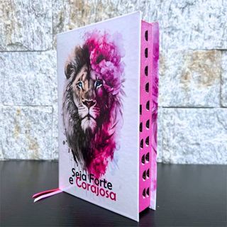 Bíblia Sagrada Feminina Leão Seja Forte e Corajosa LETRAS MÉDIAS Com Harpa e Índice Palavras de Jesus em Vermelho em Oferta na Shopee