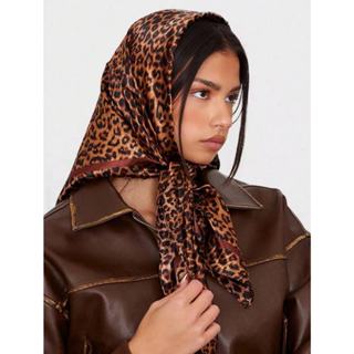 Lenço de Seda com Estampa de Onça (Animal Print) 90x90 - Lenço de Cabeça e Pescoço para Praia, Festa e Presente em Oferta na Shopee
