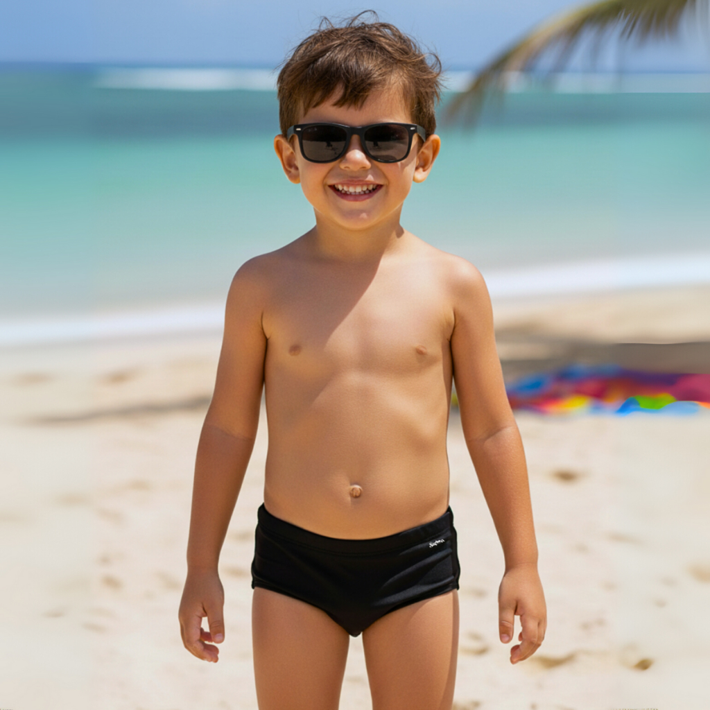 Sunga Infantil Juvenil Menino Masculina Praia Piscina Natação Forrada Proteção Solar Uv Tradicional