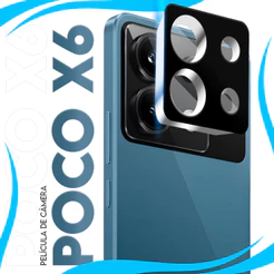 Película Protetora Lente Traseira Vidro Temperado 3D De Câmera Compatível para Xiaomi Poco X6 5g tela 6.67 pol