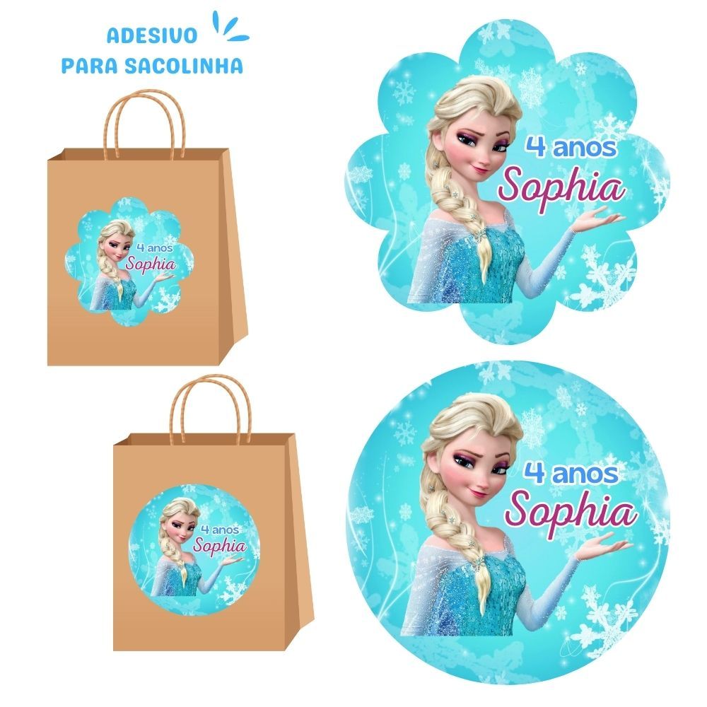 Adesivo para Sacolinha Frozen - adesivo personalizado - Etiqueta Personalizada em Oferta na Shopee