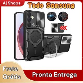 New Capa Para Todos Samsung Galaxy Capinha Case Armadura Militar Suporte 360 Com Proteção de Câmera