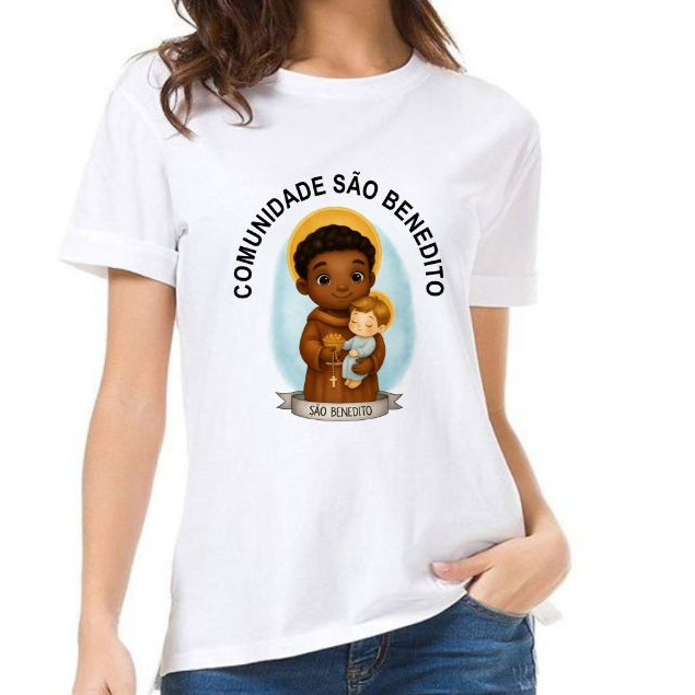 CAMISETA UNISEX Blusa t-shirt SÃO BENEDITO, PAI, CATOLICO, MOVIMENTO CATOLICO plus size