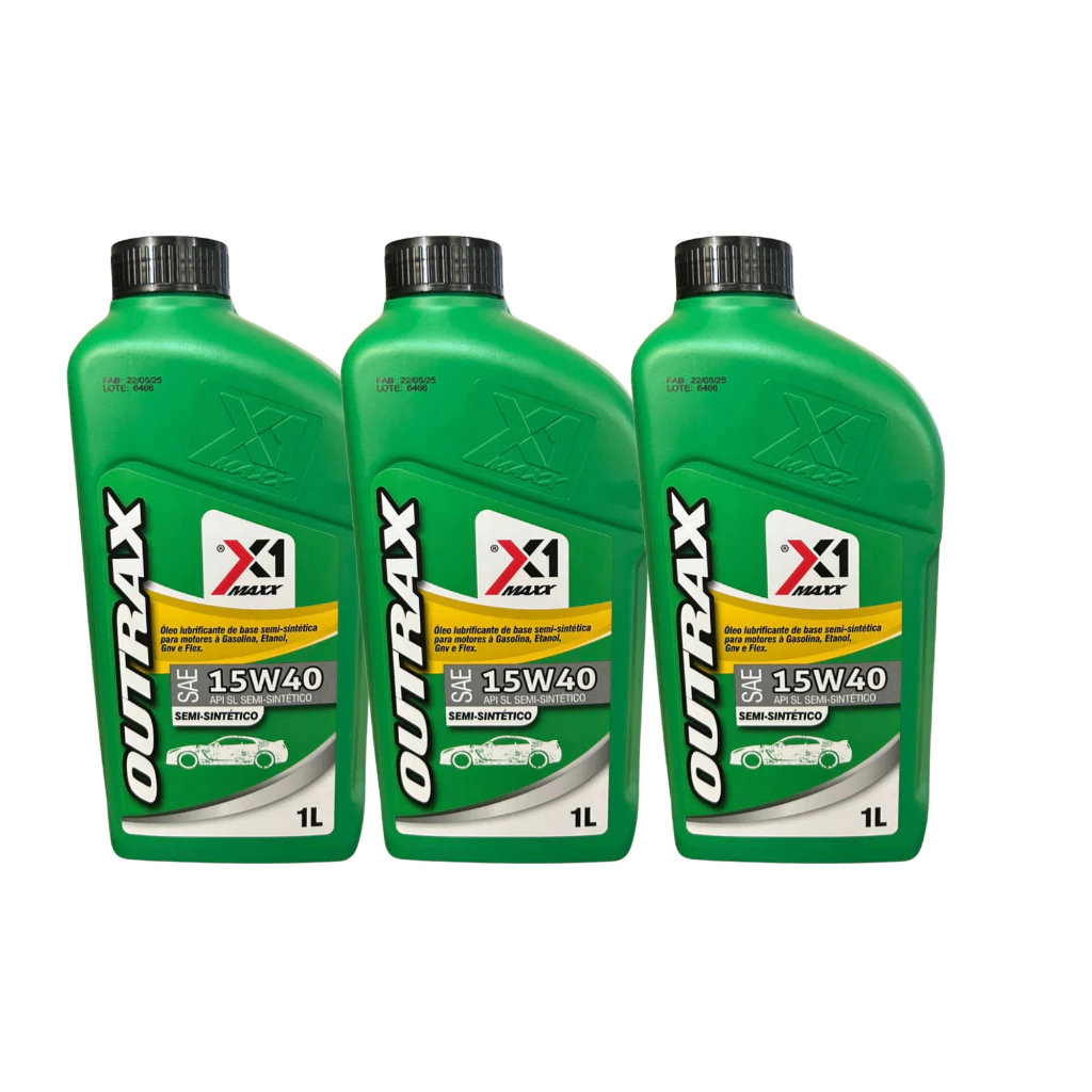 KIT 3 LITROS OLEO 15W40 SEMISSINTETICO PARA MOTOR ÓLEO PARA CARROS VEICULOS GAS GASOLINA ALCOOL FLEX