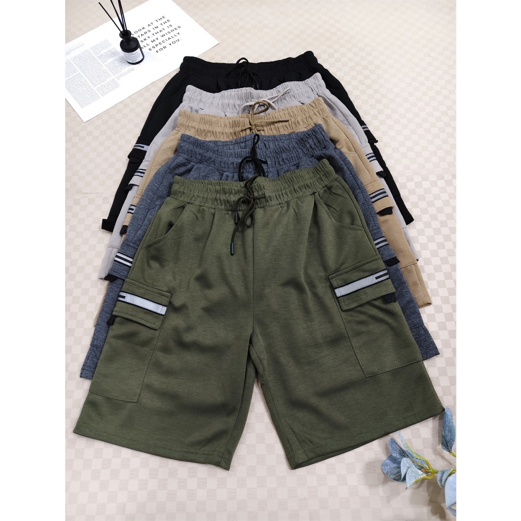 Kit 2 peça Bermuda masculina cargo com elástica entre 5 cores aleatório 2 peça