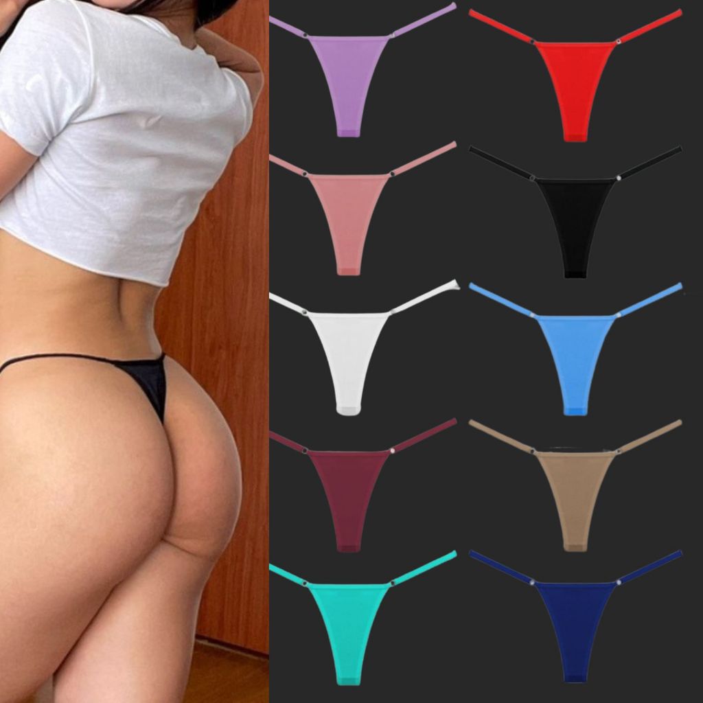 CALCINHA FIO DENTAL STRING COSTA FIO DUPLO LINGERIE SEXY ALCINHA BIQUINI MARQUINHA DE FITA 1-5-10 em Oferta na Shopee