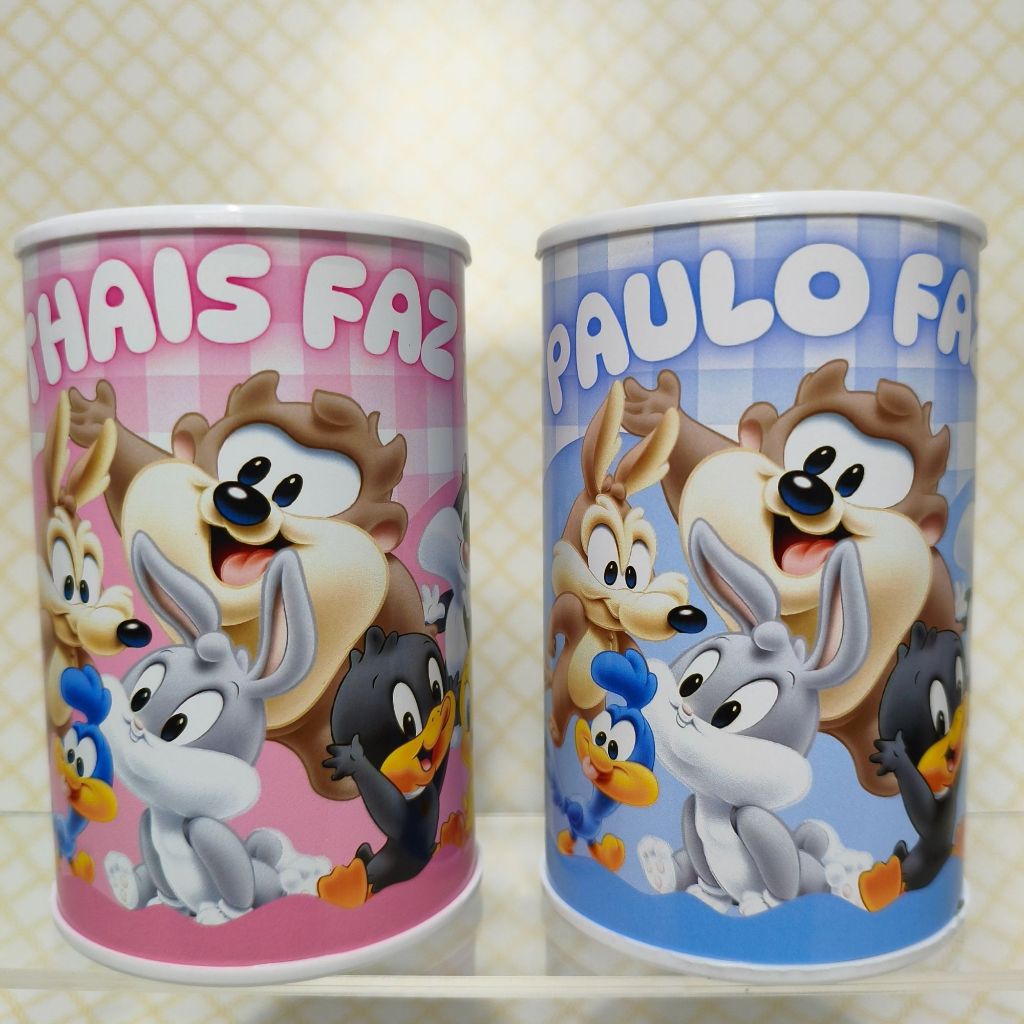 Cofrinhos Personalizados Looney Tunes Baby Lembrancinha Criativa Festa Infantil Aniversário - FAZEMOS EM TODOS OS TEMAS