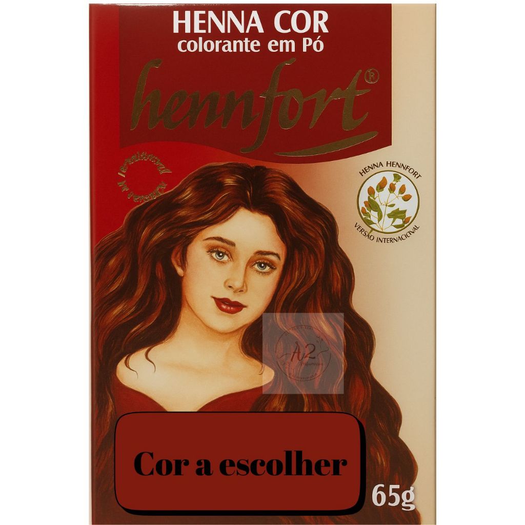 Henna em Pó Hennfort 65g – 9 Cores | Coloração Natural com Brilho e Tratamento em Oferta na Shopee
