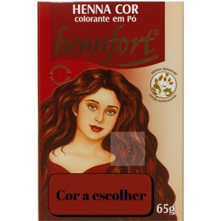 Henna em Pó Hennfort 65g – 9 Cores | Coloração Natural com Brilho e Tratamento em Oferta na Shopee