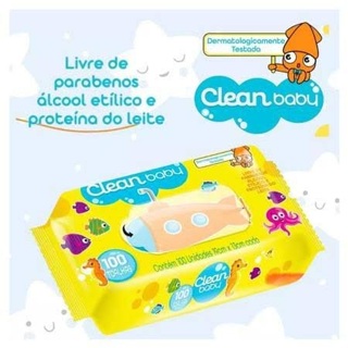 TOALHAS UMEDECIDAS CLEAN BABY 100 UNIDADES LENÇOS UMEDECIDOS em Oferta na Shopee