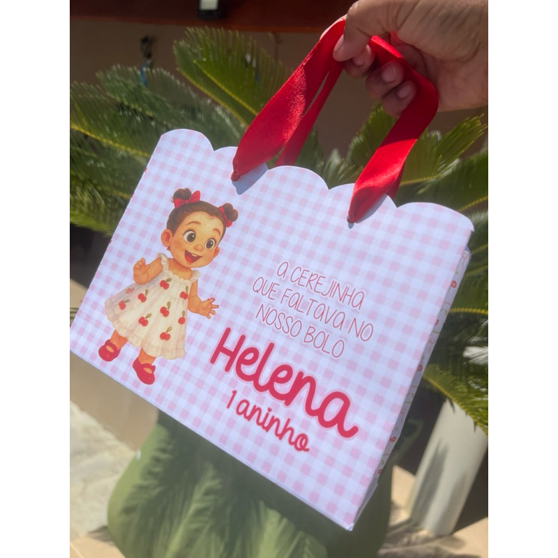 Sacola Surpresa Personalizada Cerejinha - Festa Infantil • Lembrancinha • Aniversário 1 aninho - Festa Cereja