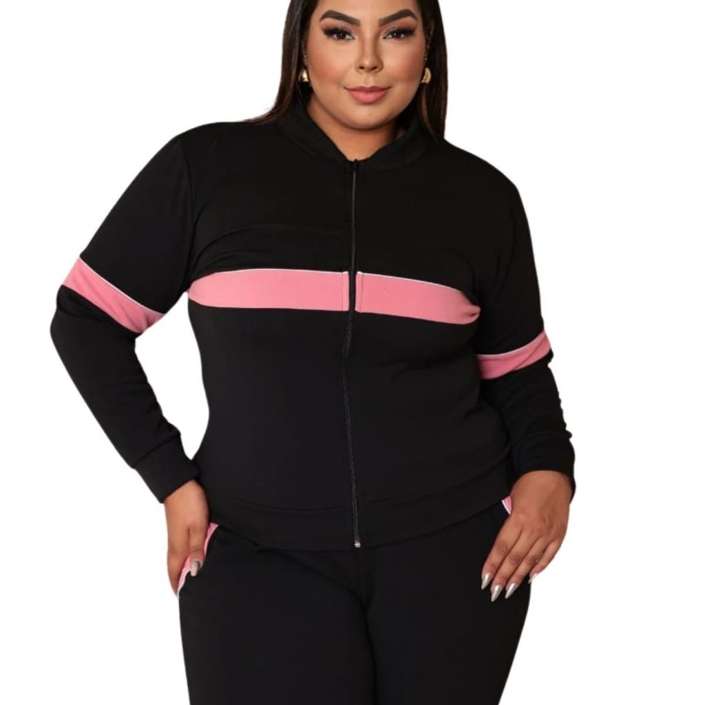 Conjunto De Frio Feminino Plus Size Moda Inverno Calça+blusa