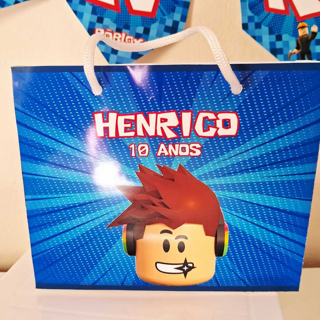 Sacolinha Personalizada Roblox Menino/festa infantil/aniversario/lembrancinha