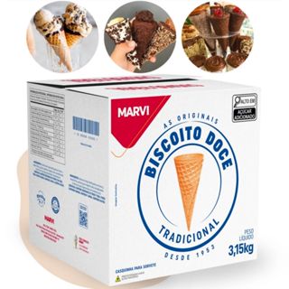 Casquinha Biscoito Doce MARVI Extra Crocante Utilizado Pelo Mc Donaldes -  300 UNIDADES em Oferta na Shopee