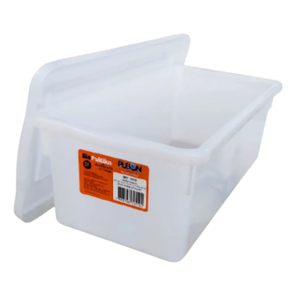 Kit 2 Caixas Organizadoras Resistentes 8 Litros Com Tampa Branco 0512