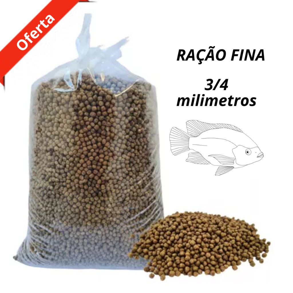 Até 5kg Ração Fina 3/4mm Engorda/Crescimento - Peixe Tilápia, Carpa - Alevinos INICIAL 36% Proteína em Oferta na Shopee