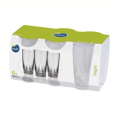 Jogo de copos de vidro com 6 copos nadir 330 ml!