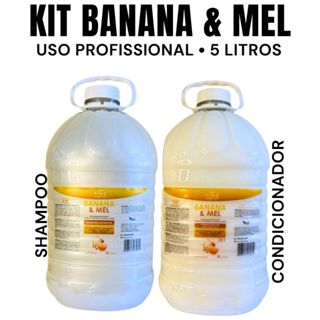 Kit Banana e Mel Profissional Shampoo 5L Condicionador 5L Nutrição Intensa Para Salão de Beleza  pH Neutro Brilho Maciez em Oferta na Shopee