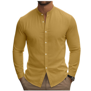 Camisa Slim Blusa Social Masculina Manga Longa Gola Padre - Camisa de Botão Camisa de Gola em Oferta na Shopee