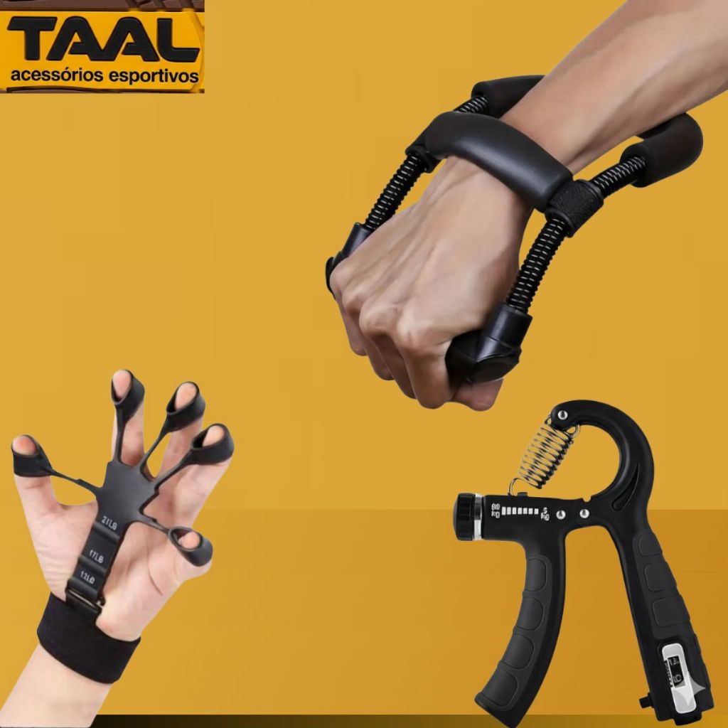 Kit Exercitador de Dedo + Fortalecedor Pulso e Antebraço – Reabilitação e Treino Muscular