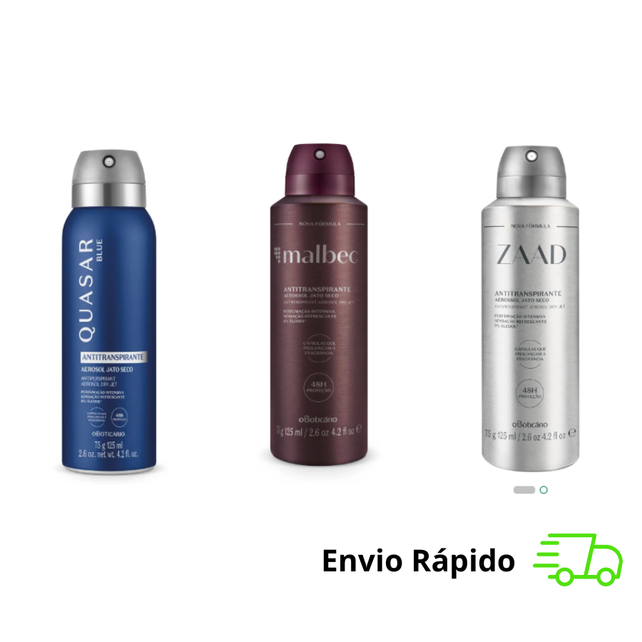 Desodorante  Antitranspirante Masculino Aerosol Zaad, Malbec e Quasar Blue O boticário