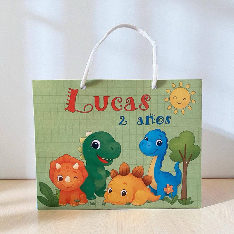 Sacolinha Personalizada Dino baby Pegue e Monte| Lembrancinha dinossauro baby dino festa infantil