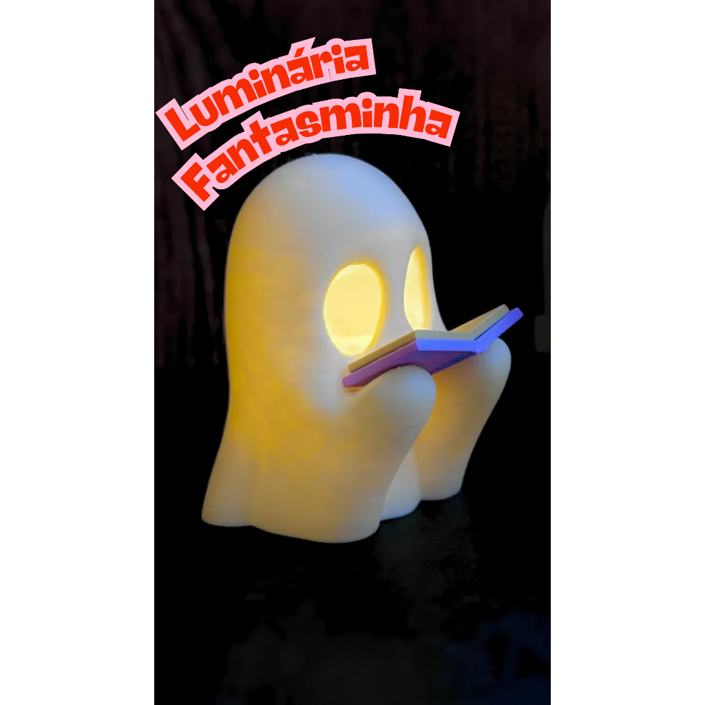 Luminária Fantasminha Leitor – Iluminação LED Criativa e Divertida