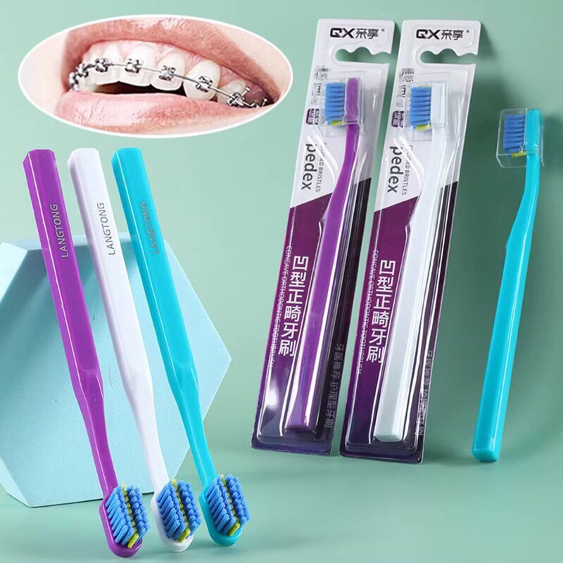 kit 3 Escova de Dente Aparelho Ortodôntico Adulto Escovas Dentes Ortodônticas Cerdas Macias Cuidado Oral