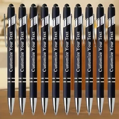 Kit 15 Canetas Touch Metal Personalizadas A Laser Nome Logo Marca Celular Sua Assinatura