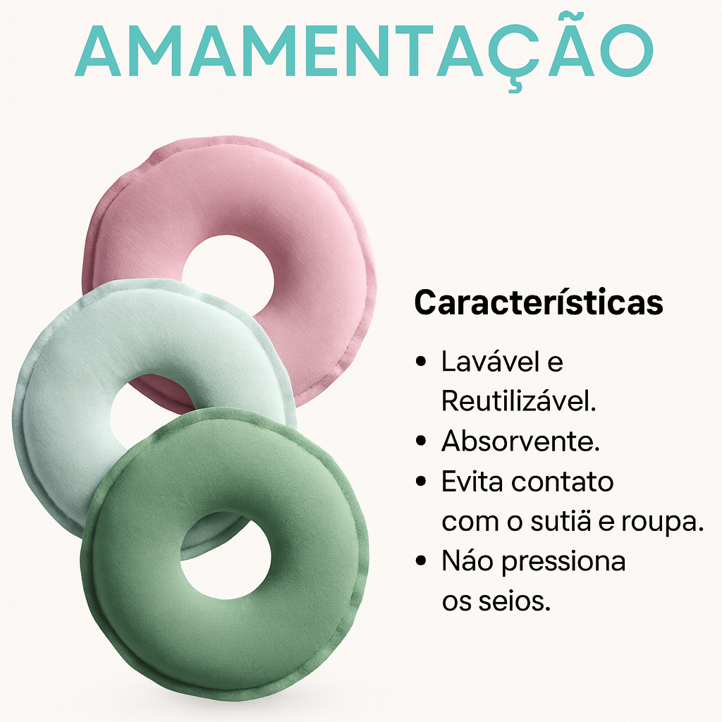 Rosquinha Amamentação Absorvente Lavável Reutilizável Protetor para Amamentar Mamãe Conforto