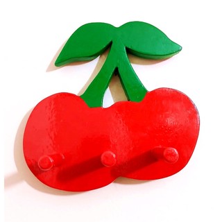 Porta Chaves Cereja - Chaveiro Cherry - Porta Bolsa de Cereja de Madeira Artesanal