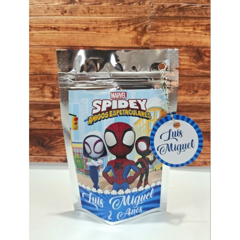 Saquinho lembrancinhas festa aniversario infantil Personalizado amigos espetaculares do homem aranha