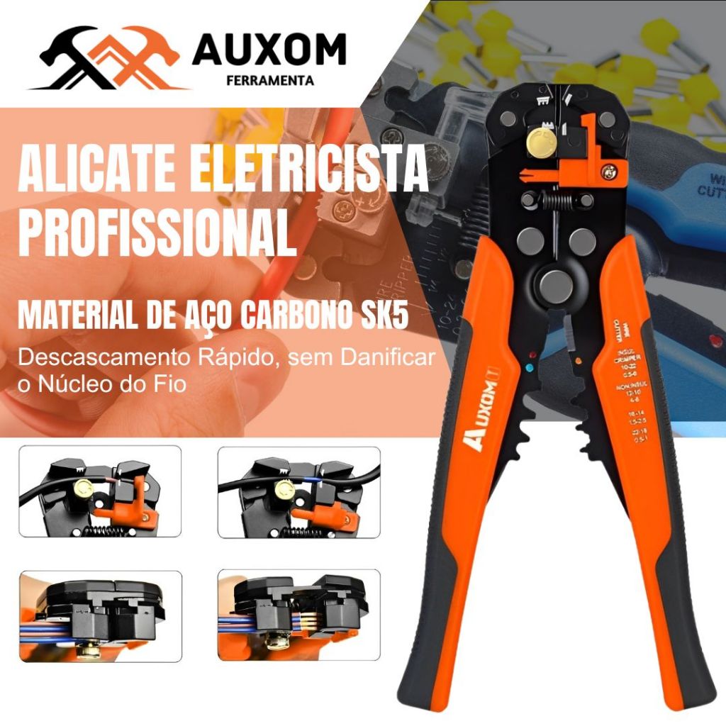AUXOM Alicate Automático Decapador Alicate Eletricista Profissional Fios Decapador Fio Automático 5 Em 1 em Oferta na Shopee
