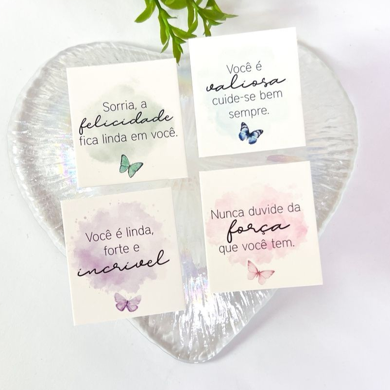 Mini Cartões de Mimo para Clientes Borboletas Coloridas Aquarela | Unboxing Agradecimento Motivacional 4x5cm em Oferta na Shopee