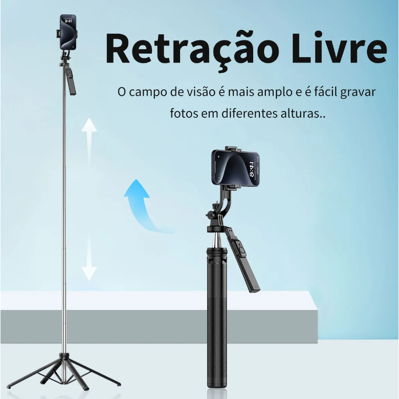 Detalhes do H'maston ZP-17 Bastão Tripé Pau De Selfie Para Celular Com Controle 181 Cm